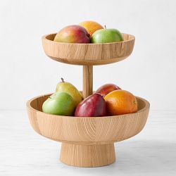 Hold Everything Two-Tiered Fruit Bowl, Ashwood