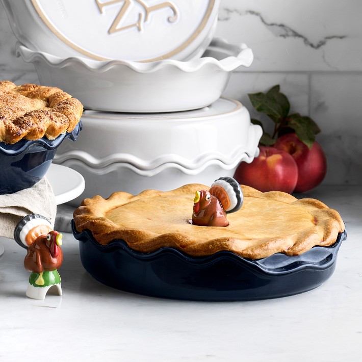 Kitchen Ceramics Emile Henry Artisan Deep Ruffled Pie Dish Pumpkin