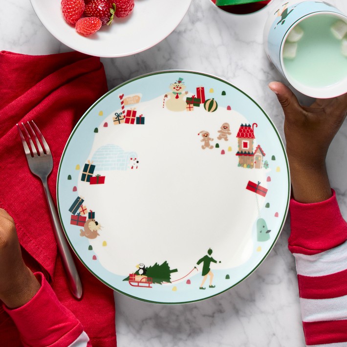 新品Williams Sonoma クリスマスプレート 4枚セット Elf™ Salad Plates, Set of 4 | Williams Sonoma