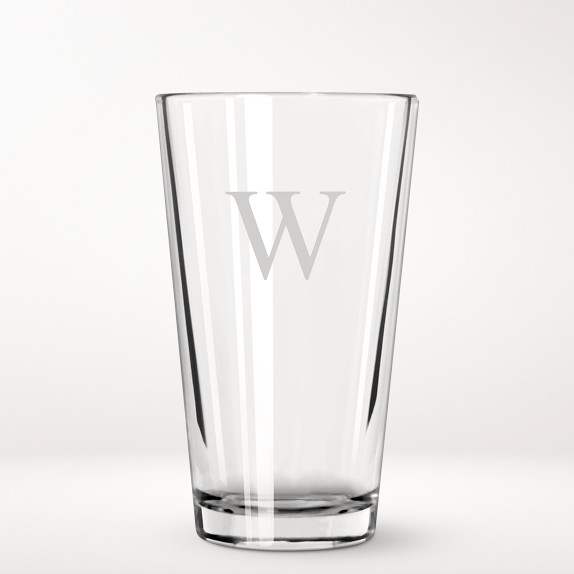 Monogrammed Pint Glasses - P , Set of 4