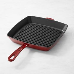 Staub Enameled Cast Iron Grill Pan, 12", Cranberry