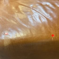 OPEN BOX: Glen Modular Armless Single Seater, Italian Distressed Leather, Caramel, Ebony Leg