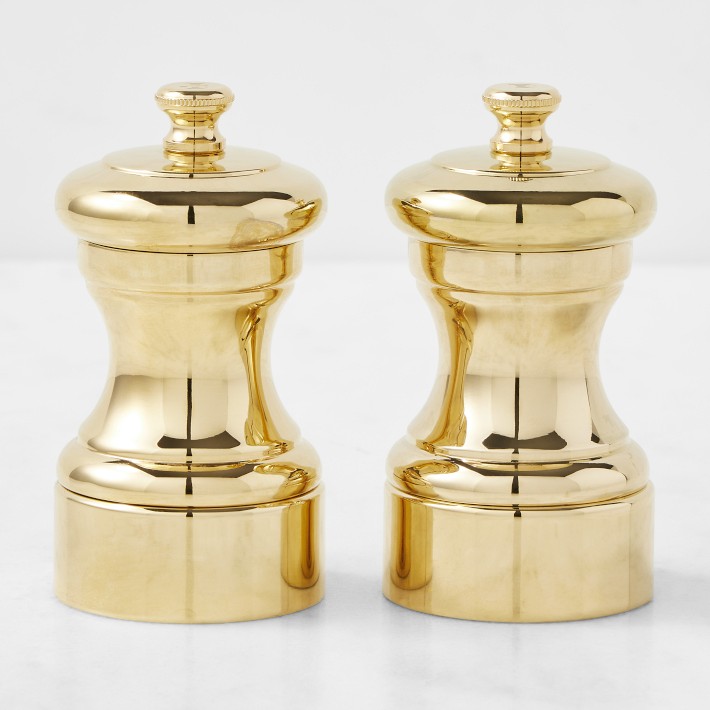 Peugeot Mignonnette Gold Plated Salt & Pepper Mills Set, 4