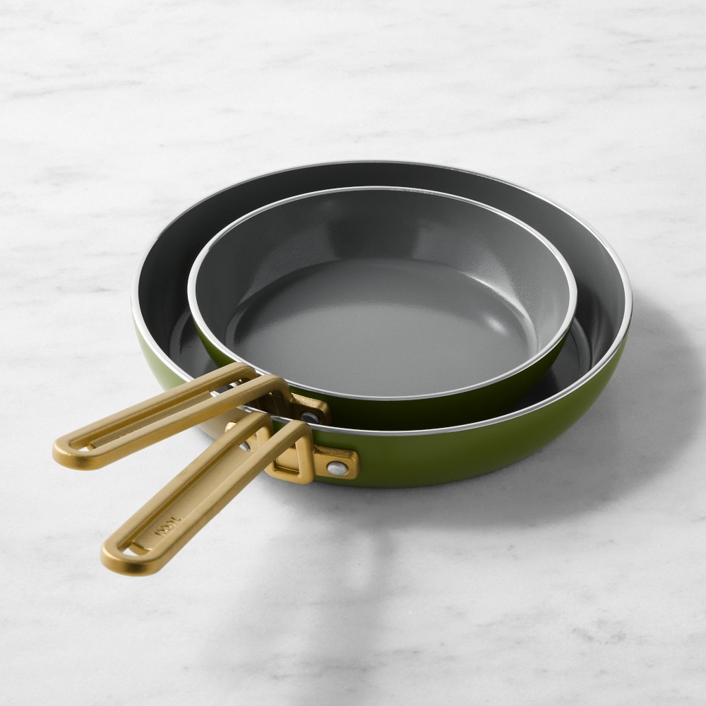 Home: GreenPan Stanley Tucci Ceramic Nonstick Fry Pan, Set of 2, Tuscan Olive