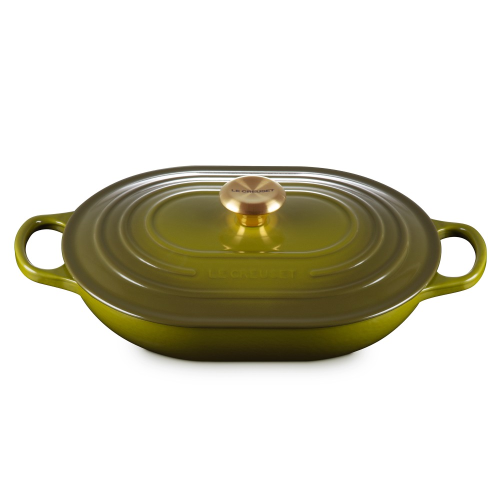 Le Creuset Signature Enameled Cast Iron Covered Oval Casserole, 3 3/4-Qt., Olive