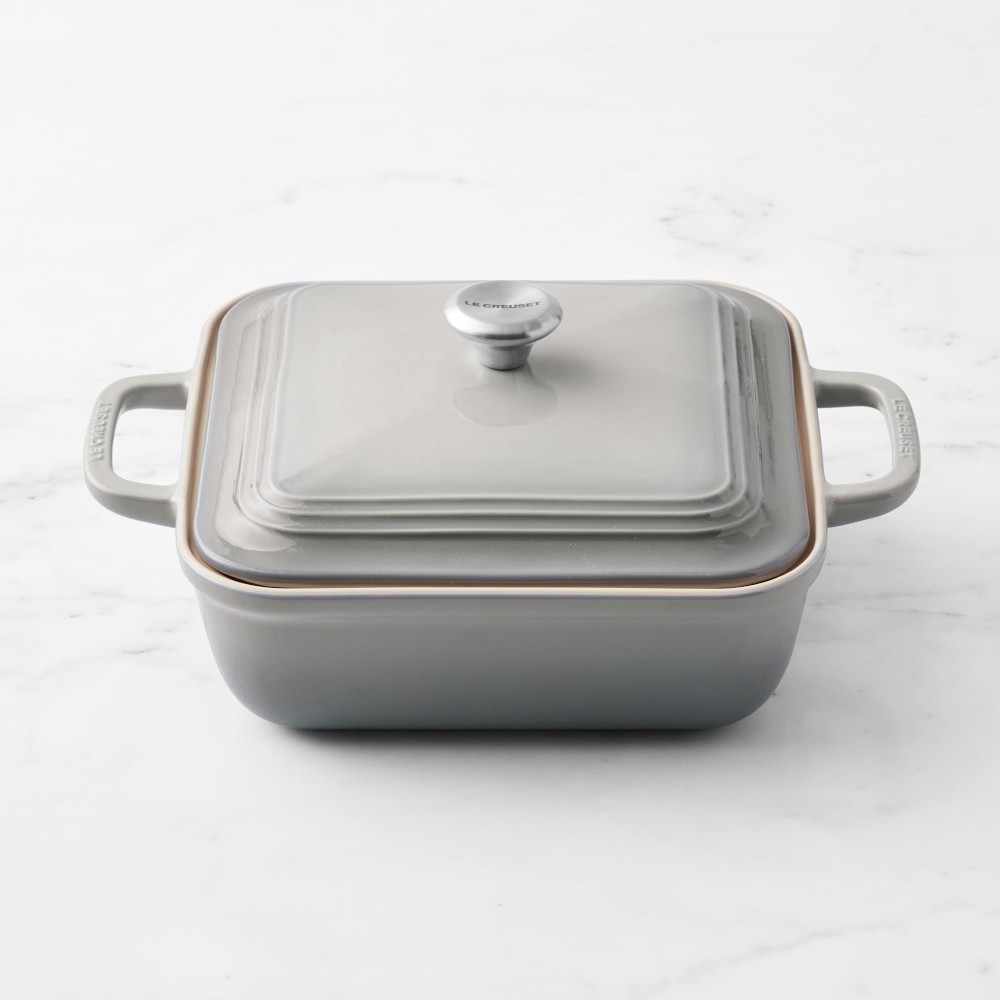 Le Creuset San Francisco Stoneware Square Covered Baker, 3-Qt. - 3-Qt., French Grey