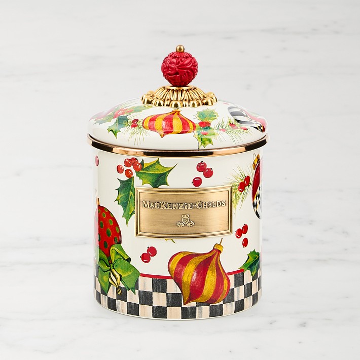 MacKenzie Childs Deck The Halls Large Canister | Williams Sonoma