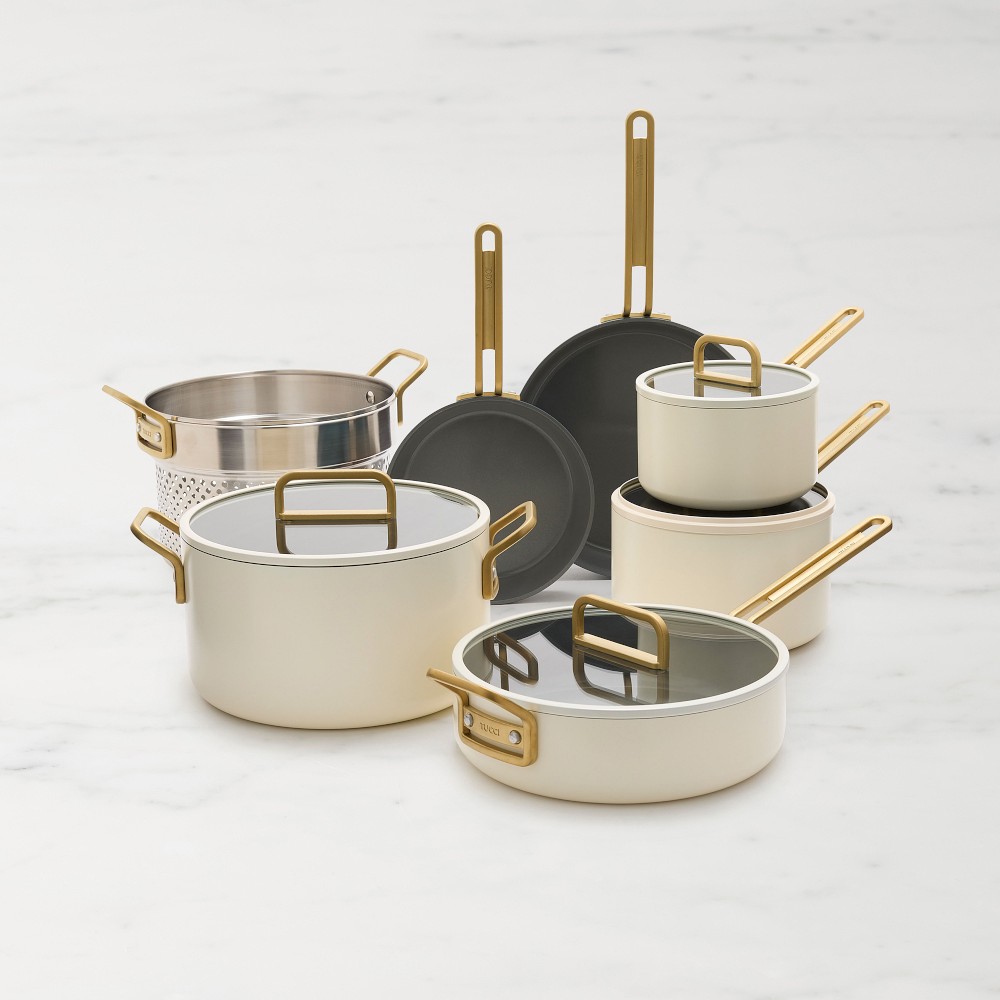 GreenPan™ Stanley Tucci™ Ceramic Nonstick 11-Piece Cookware Set - Carrara White