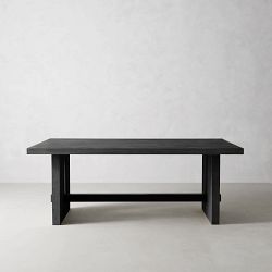 Montauk Rectangular Dining Table, Midnight Black (82&quot;-118&quot;)