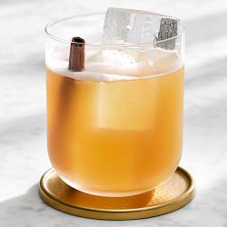 Antique Brass Hammered Coasters with Holder, Set of 4