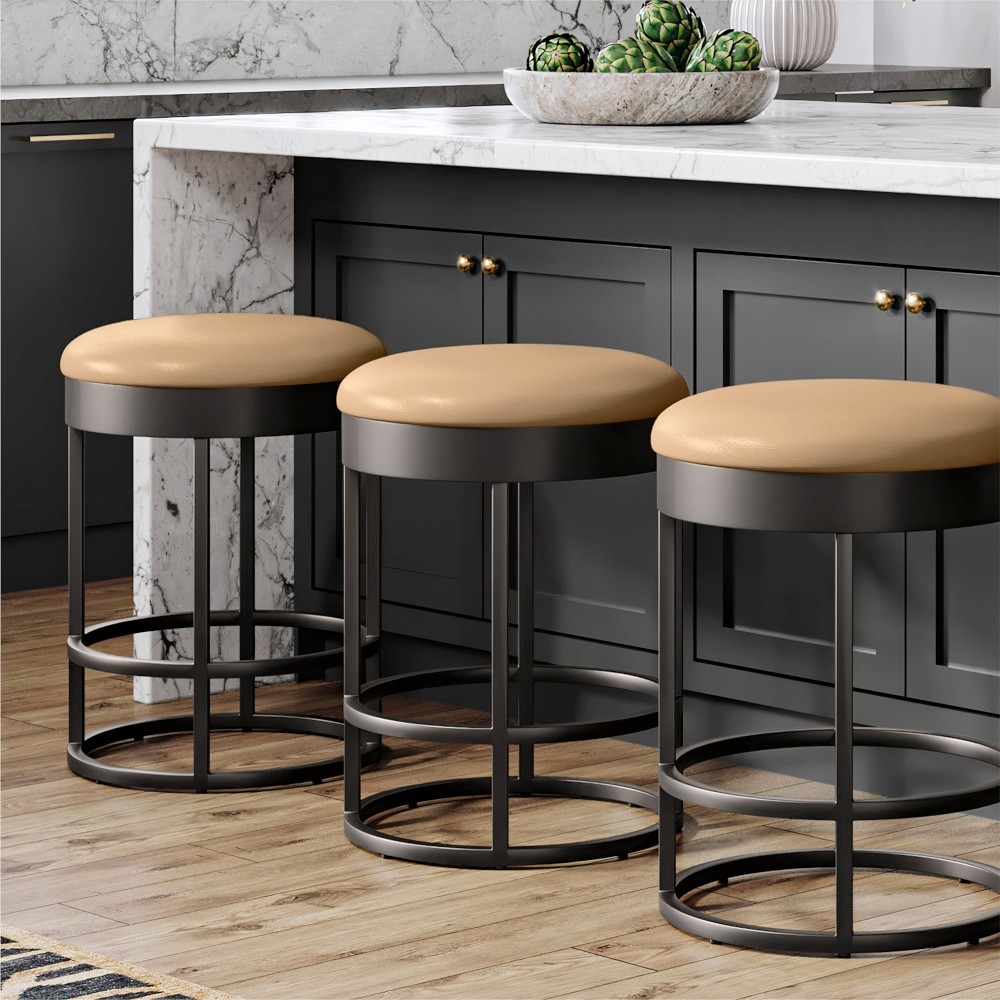 Sydney Upholstered Backless Counter &amp; Bar Stool