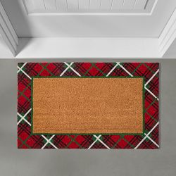 Red Tartan Holiday Doormat