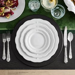 Pillivuyt Queen Anne Porcelain Bread &amp; Butter Plates, Set of 4