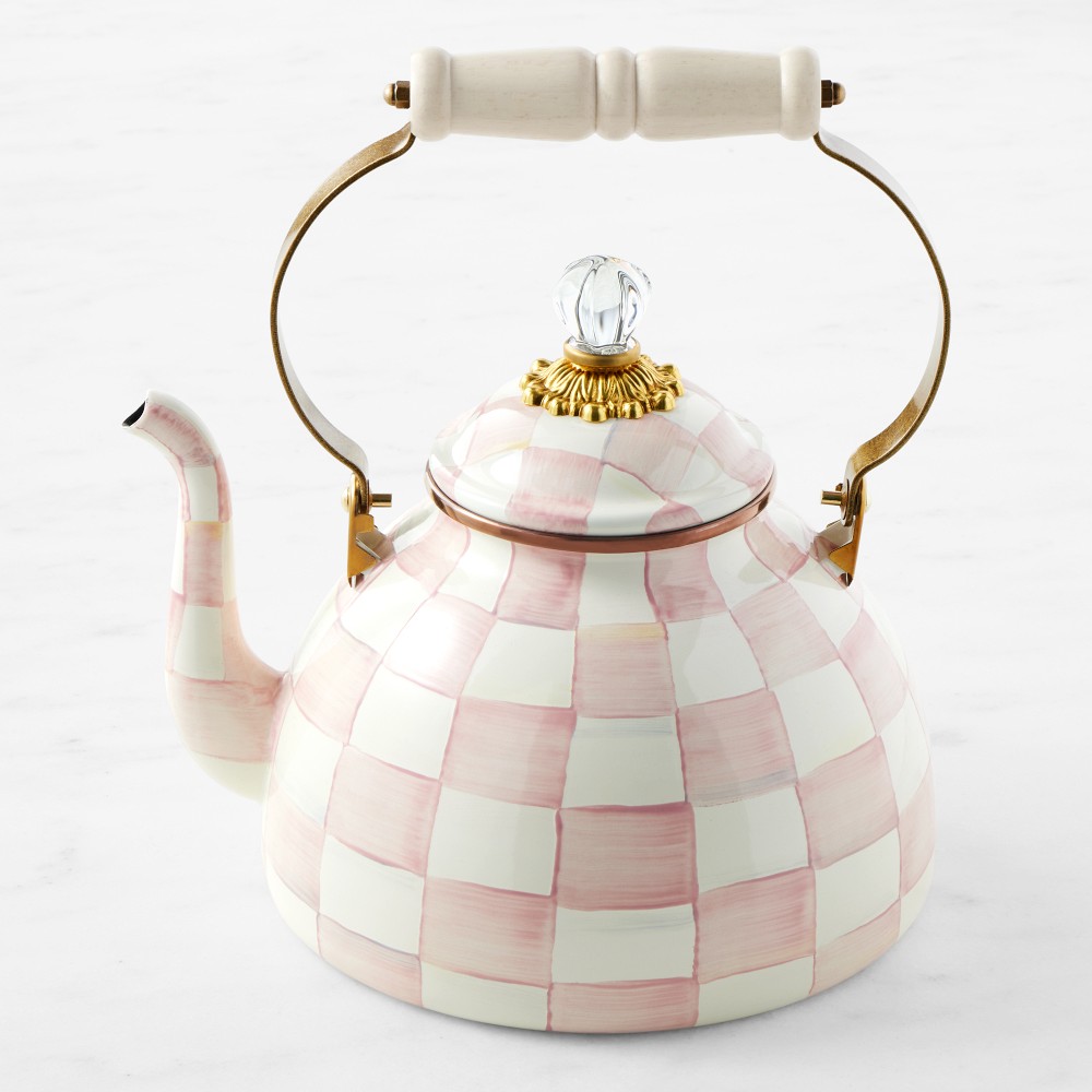 MacKenzie-Childs Rosy Check Tea Kettle - 3-Qt.