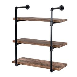 Industrial Pipe 3-Tier Wall Shelf