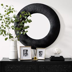 Point Reyes Round Mirror, Black