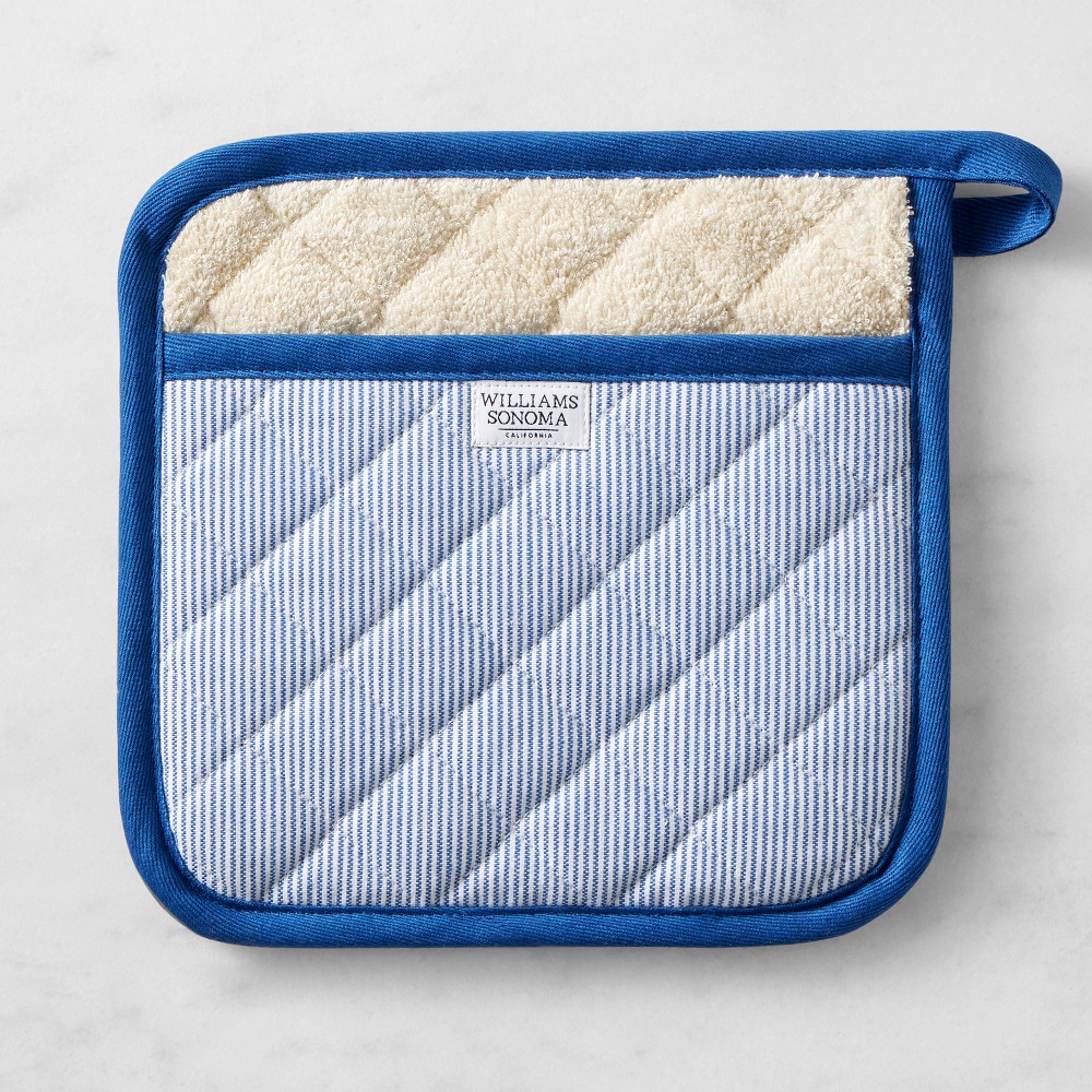 Williams Sonoma Heritage Stripe Potholder - Bright Blue