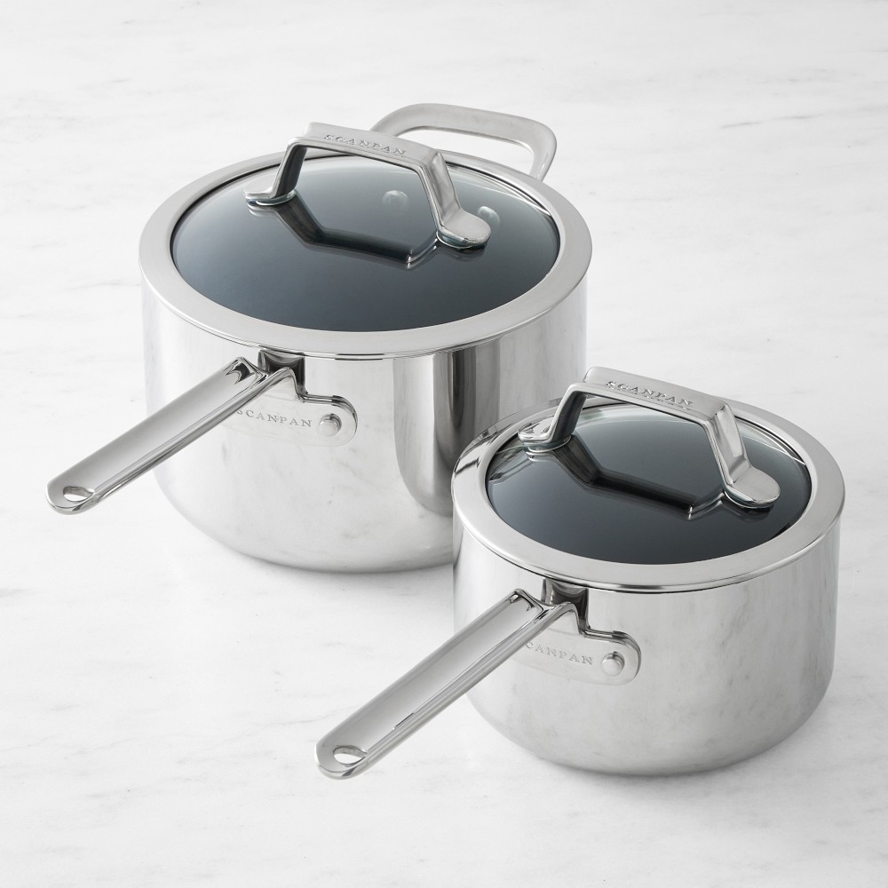 SCANPAN® TSS+ Stainless-Steel Nonstick Saucepan, 4-Qt. - 2-Qt. & 4-Qt.