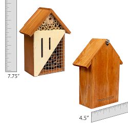 Pollination Palace 3 Compartment Wooden House for Bees, Butterflies, Ladybugs, &amp; Insects