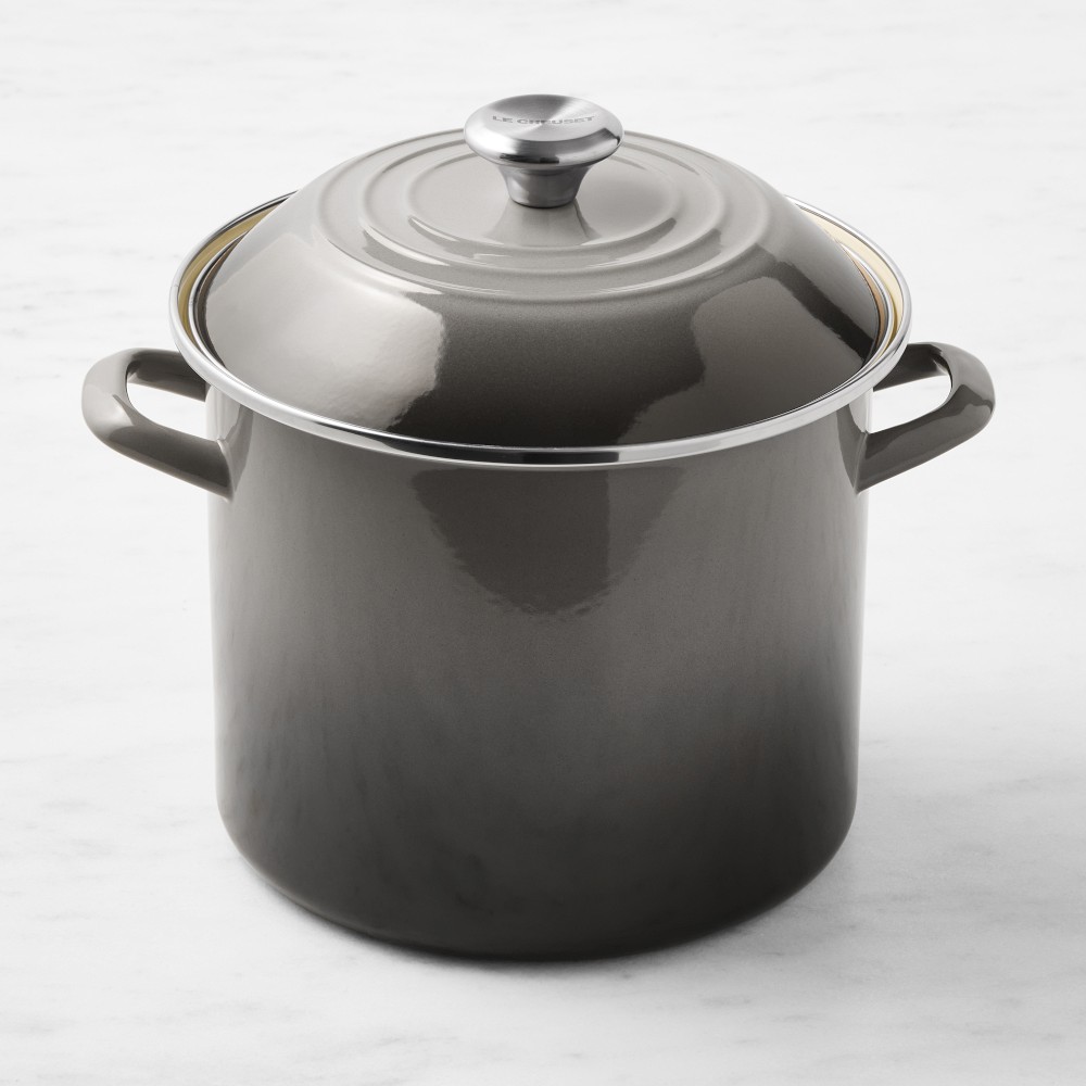Le Creuset Enameled-Steel Stock Pot with Stainless-Steel Knob, 10-Qt. - 10-Qt., Oyster