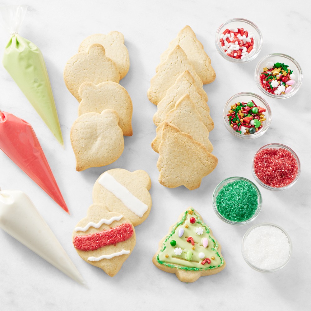 DIY Christmas Tree & Ornament Cookie Decorating Kit, Set of 12