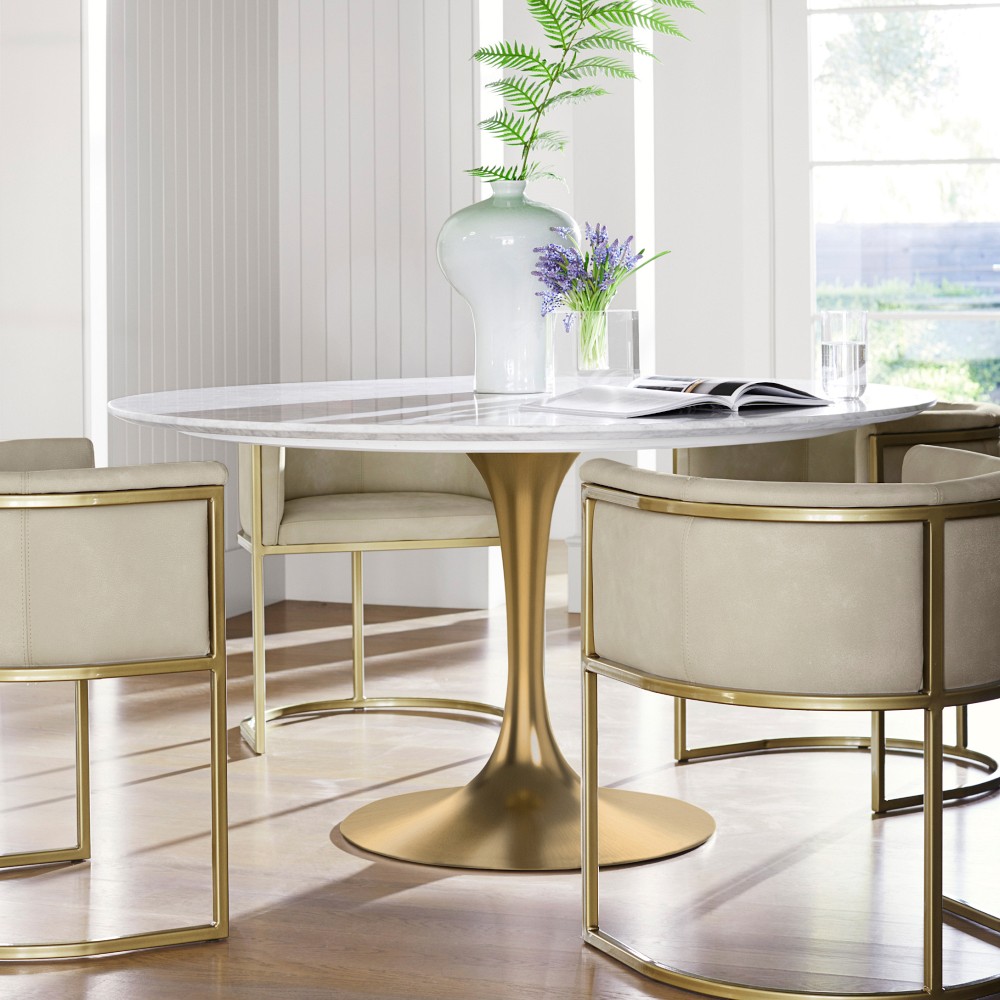 Tulip Round Pedestal Dining Table (42&quot;-56&quot;)