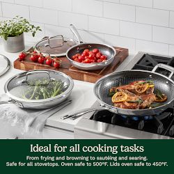 Cuisinart FusionElite+ Hybrid Stainless-Steel Ceramic Nonstick Covered Skillet Set