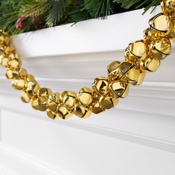 Jingle Bell Faux Garland, 6' Williams Sonoma