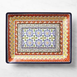 Sicily Red Outdoor Melamine Rectangular Platter