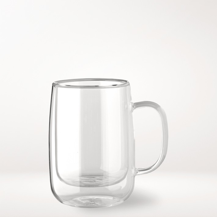 Double-Wall Glass Coffee Mug, Each, Small