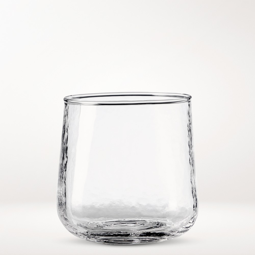 Hammered Glass Short Tumblers, 12-oz