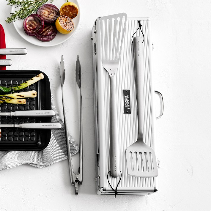 William Sonoma製バーベキュー ツールセット ステンレス製 Williams Sonoma Stainless-Steel Handled 4-Piece BBQ Tool Set