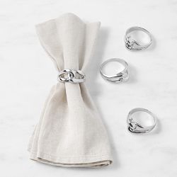 Silver Knot Napkin Rings, Set of 4