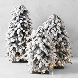 Jeff Leatham x Williams Sonoma Winter White Faux Tabletop Tree with Twinkle Lights