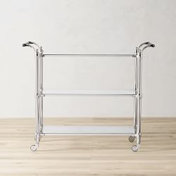 Beckett Bar Cart, Polished Nickel