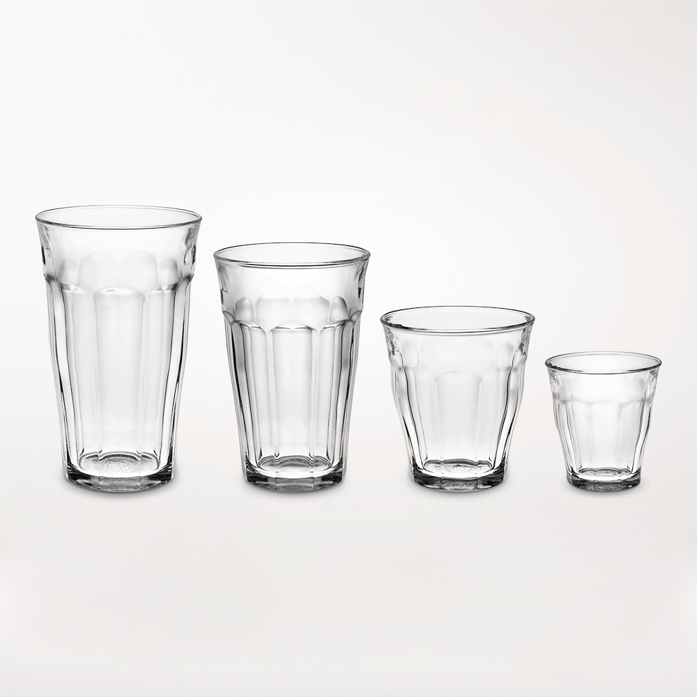 Duralex Picardie Glass Tumblers, Assorted Set of 24 - Assorted, Set of 24