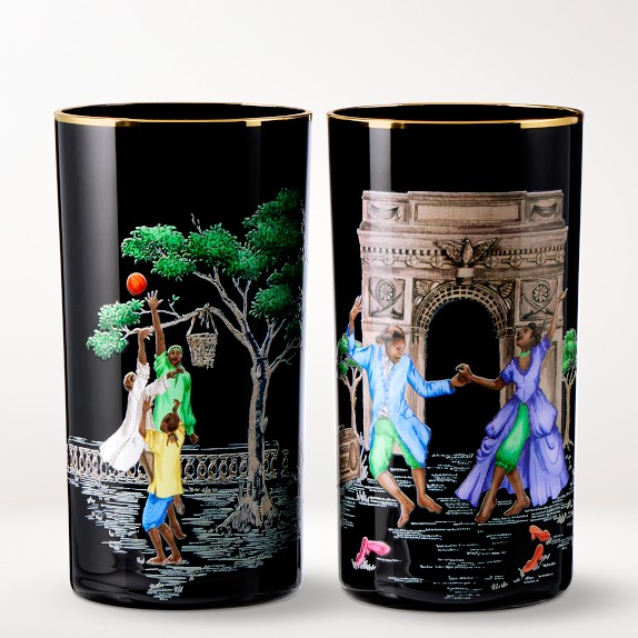 Sheila Bridges x Williams Sonoma Harlem Toile Highball Glasses