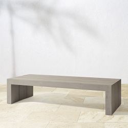 Larnaca Outdoor Grey Teak Rectangular Coffee Table (60")