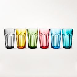 DuraClear® Tritan Outdoor Multicolored Faceted Tumblers,17 oz, Set of 6