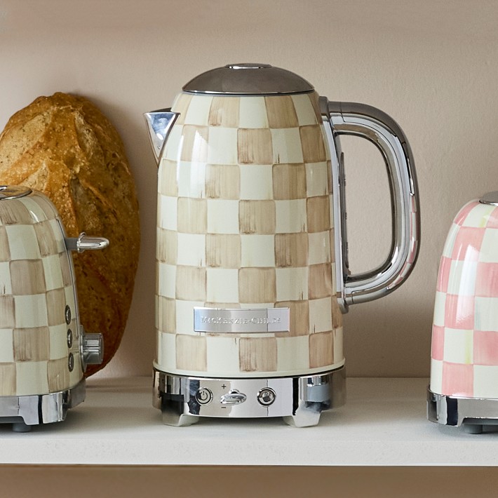 MacKenzie-Childs Mocha Check Electric Kettle | Williams Sonoma