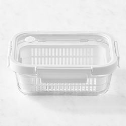 Hold Everything Fridge Colander and Glass Storage Container