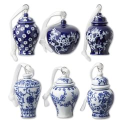 Mini Ginger Jar Ornaments, Set of 6