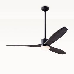 Arbor Ceiling Fan, Dark Bronze Finish, 54" Ebony Blades, 17W LED, Wall & Remote Control Combo