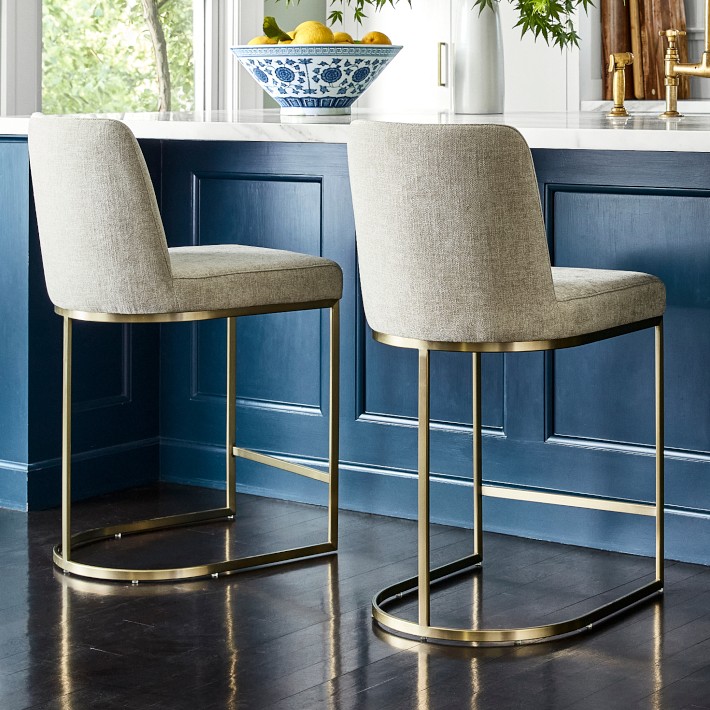 Bradley Upholstered Curved Back Counter Bar Stool Williams Sonoma