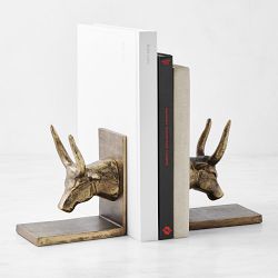Bookends, Ox, Brass
