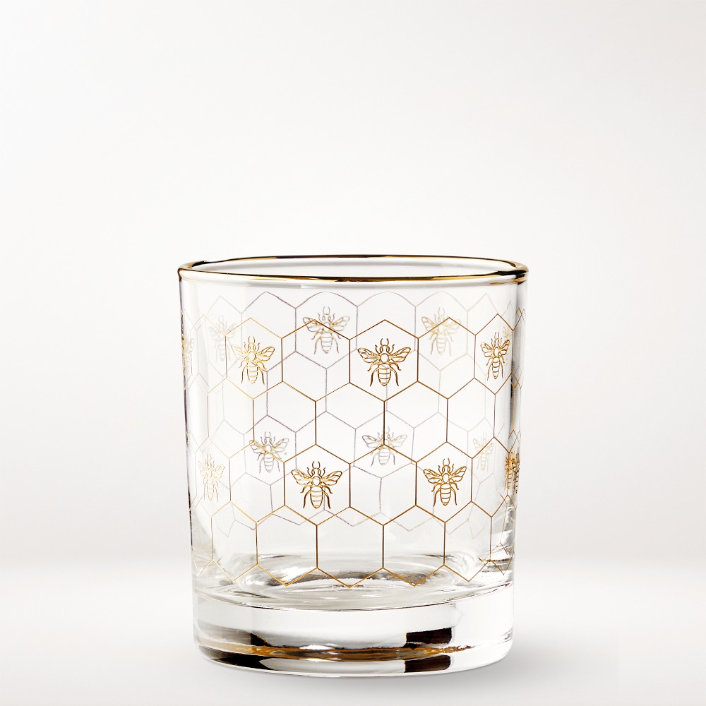 Honeycomb Double Old-Fashioned Glasses - Set of 4