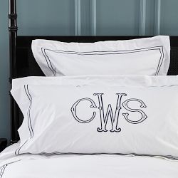 Chambers® Italian Hotel Embroidered Duvet Cover & Shams with Oversized Monogram