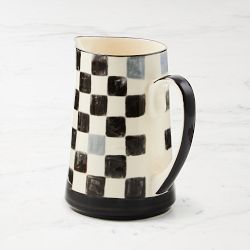 MacKenzie-Childs Stoneware Check Pitcher