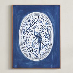 OPEN BOX: Minted, Teju Reval, Chinoiserie Tableware 2, Framed Canvas, 30x40, Walnut Wood Frame