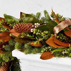 Copper Ribbon Live Wreath &amp; Garland
